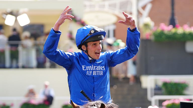 William Buick takes in the roars of the Royal Ascot crowd after claiming Gold Cup glory on Trawlerman 