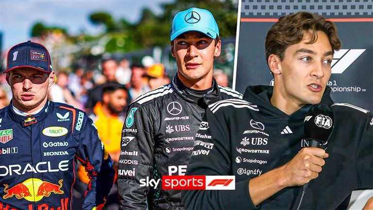 Ahead of the British Grand Prix, George Russell says he doesn't 'think I'll be going anywhere' despite rumours of Max Verstappen joining Mercedes.
