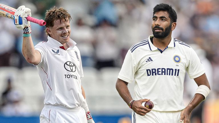 Ollie Pope and Jasprit Bumrah