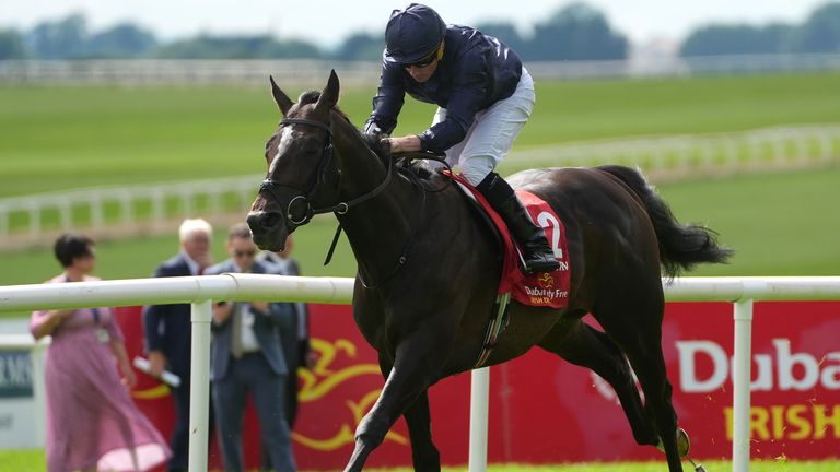 Lambourn heads for home in the Irish Derby